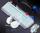 Wired Mechanical Keyboard Mouse Earphone Gaming Set