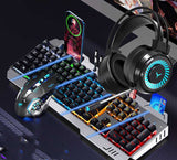Wired Mechanical Keyboard Mouse Earphone Gaming Set