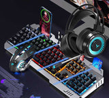 Wired Mechanical Keyboard Mouse Earphone Gaming Set