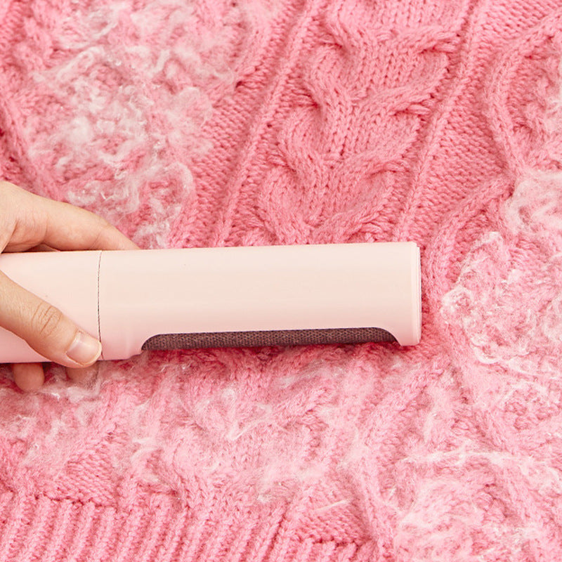 Reusable Pet Hair Remover Brush in pastel colors with self-cleaning lint roller design, ideal for cat and dog fur removal on the go.