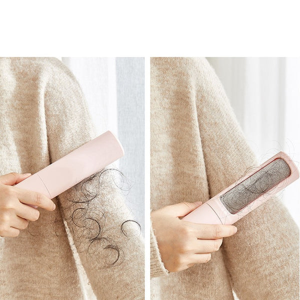 Reusable Pet Hair Remover Brush in pastel colors with self-cleaning lint roller design, ideal for cat and dog fur removal on the go.