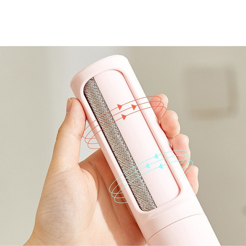 Reusable Pet Hair Remover Brush in pastel colors with self-cleaning lint roller design, ideal for cat and dog fur removal on the go.