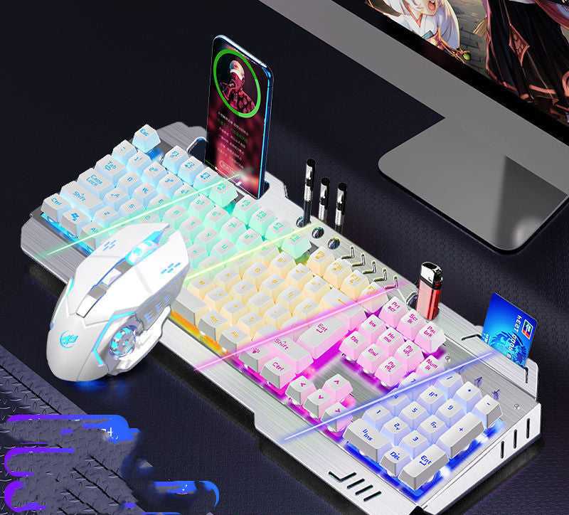 Wired Mechanical Keyboard Mouse Earphone Gaming Set