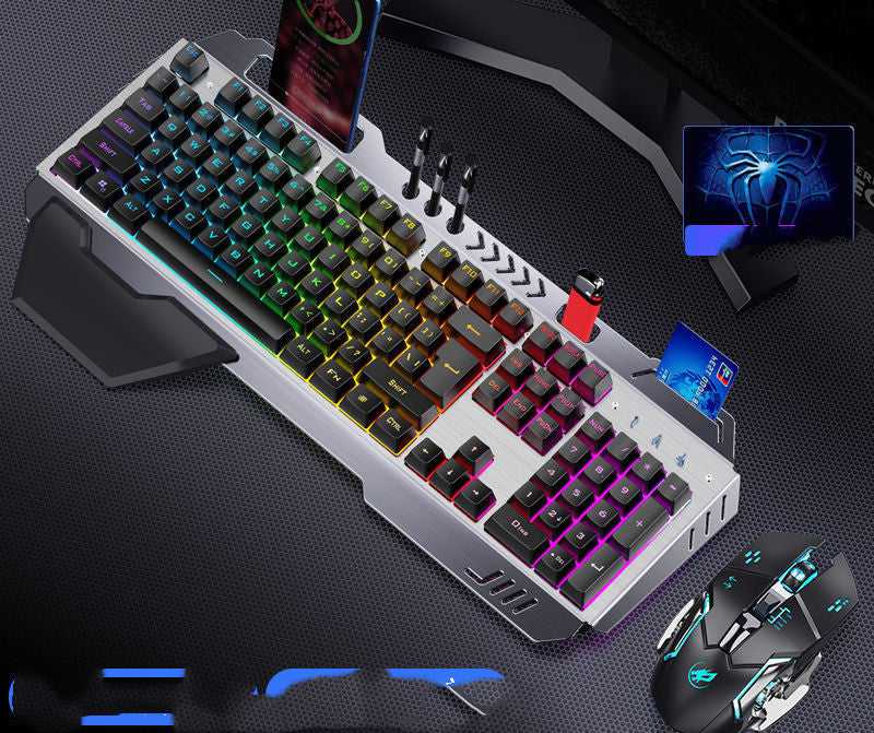 Wired Mechanical Keyboard Mouse Earphone Gaming Set