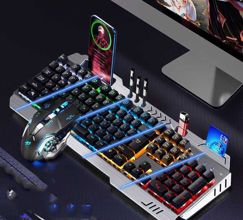 Wired Mechanical Keyboard Mouse Earphone Gaming Set