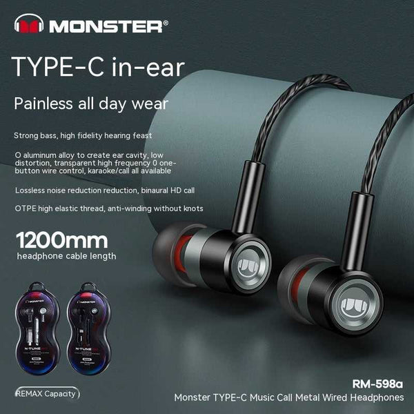 Monster Remax Metal In-Ear Earphones | TWS Gaming