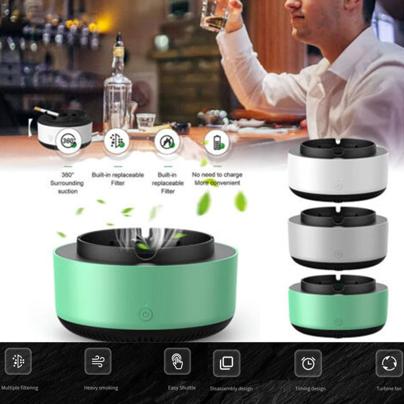 Smoke Removal Air Purifier Ashtray | Portable Car Use