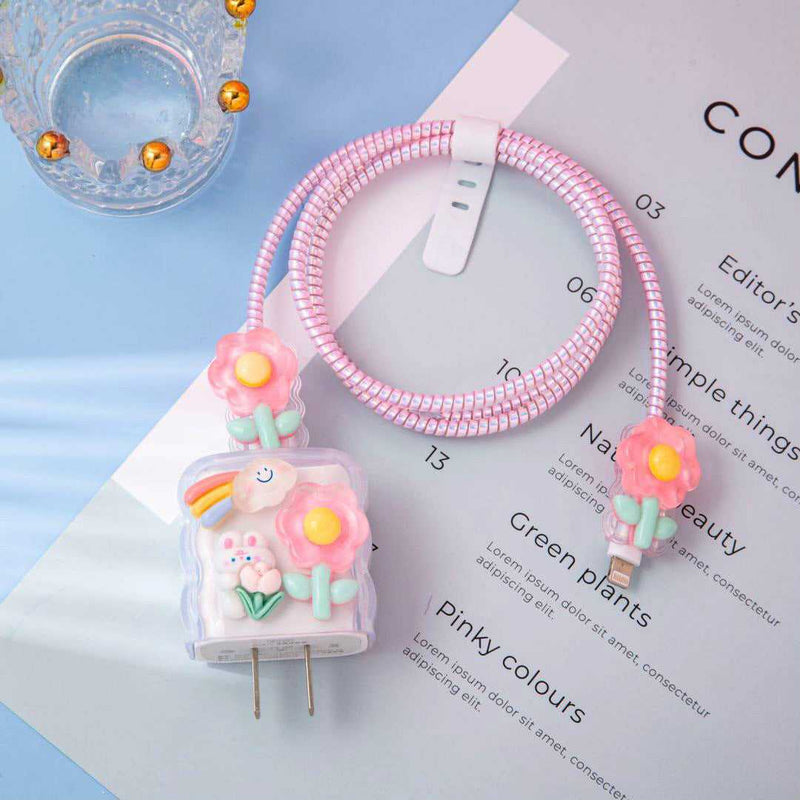 Cute Mobile Phone Data Cable Charger Protective Cover