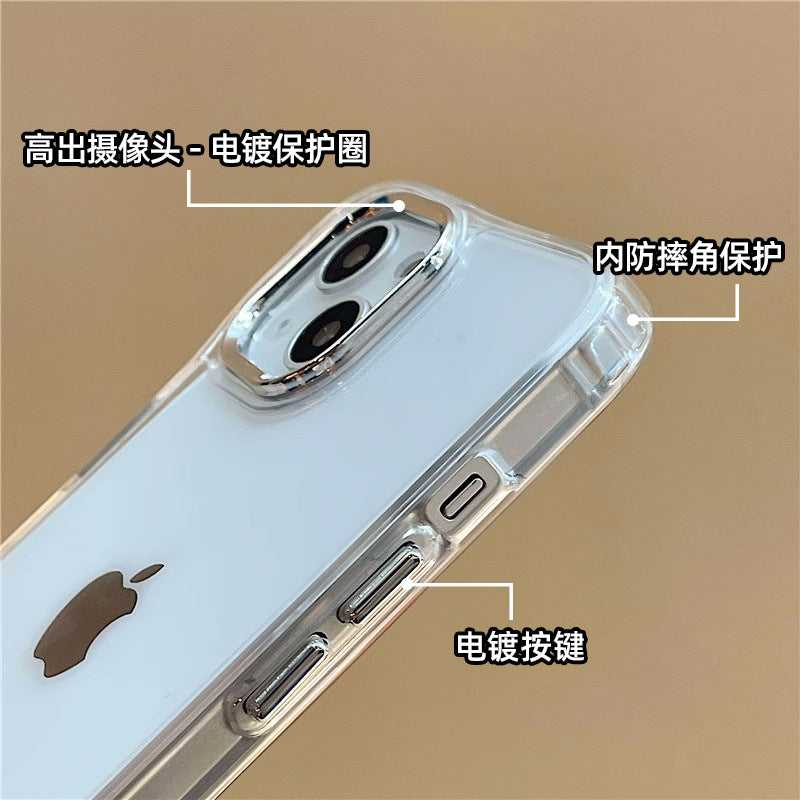 Suitable for Apple 14Pro phone case, iPhone15 transparent 12, new 16 simple 17Air, internal anti-drop XR soft shell