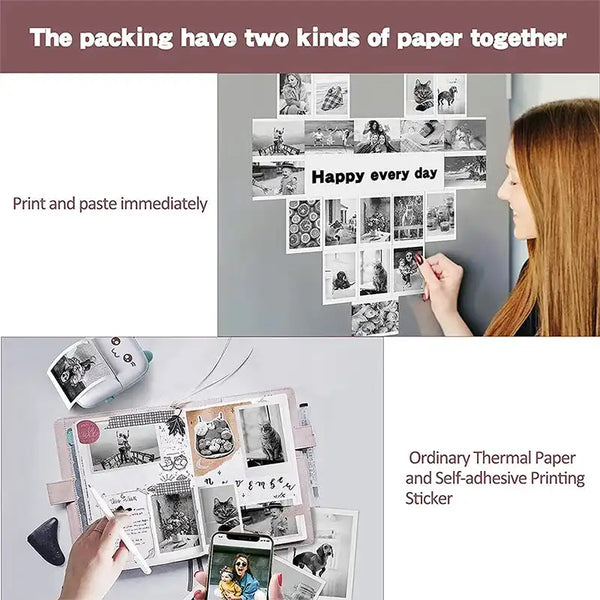 Portable Mini Thermal Printer – Wireless BT 203dpi Photo