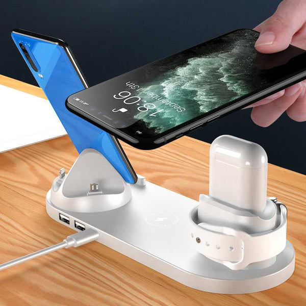 Wireless Fast Charger 6-in-1 Dock for iPhone & Watch